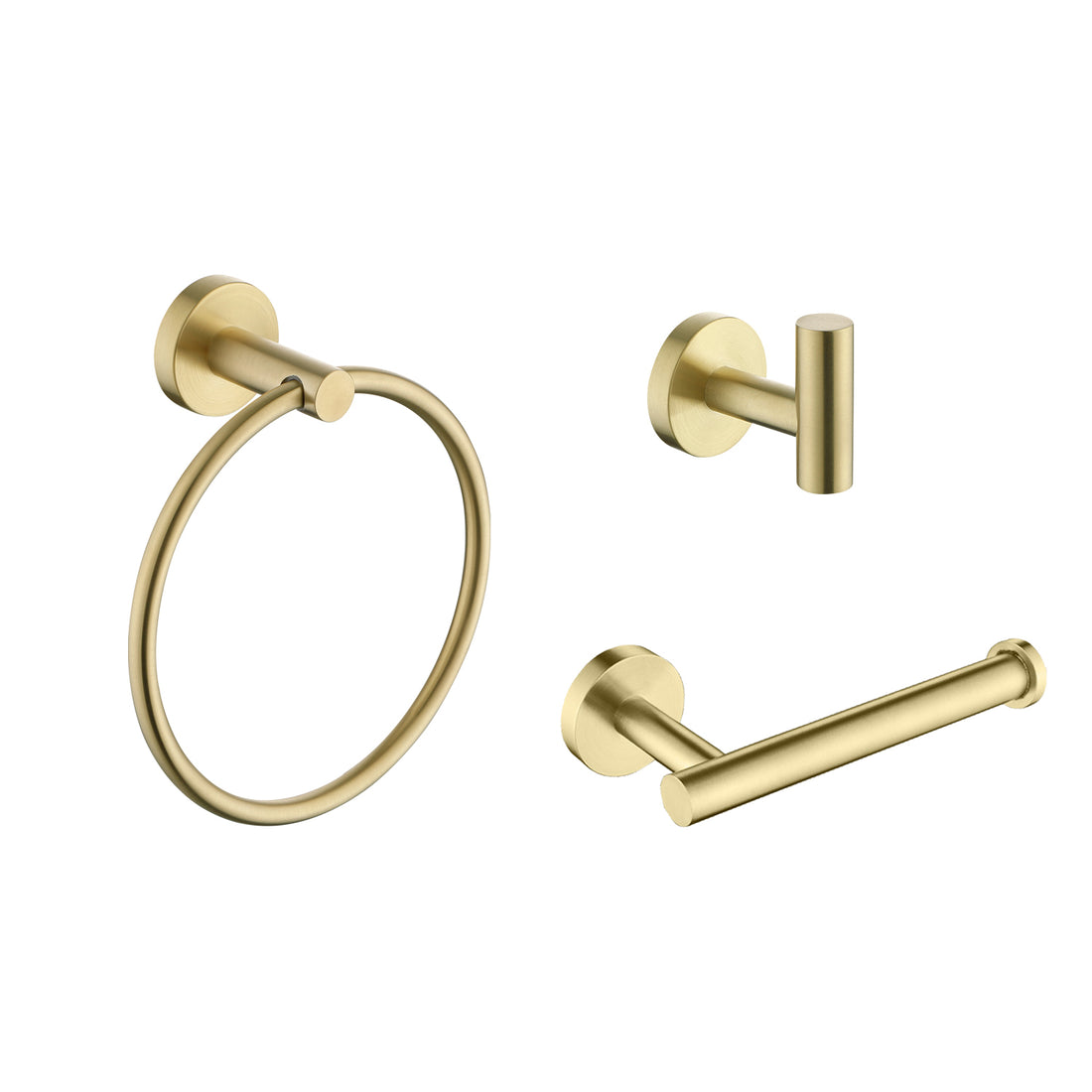 3 Piece Bathroom Hardware Set brushed gold-stainless steel