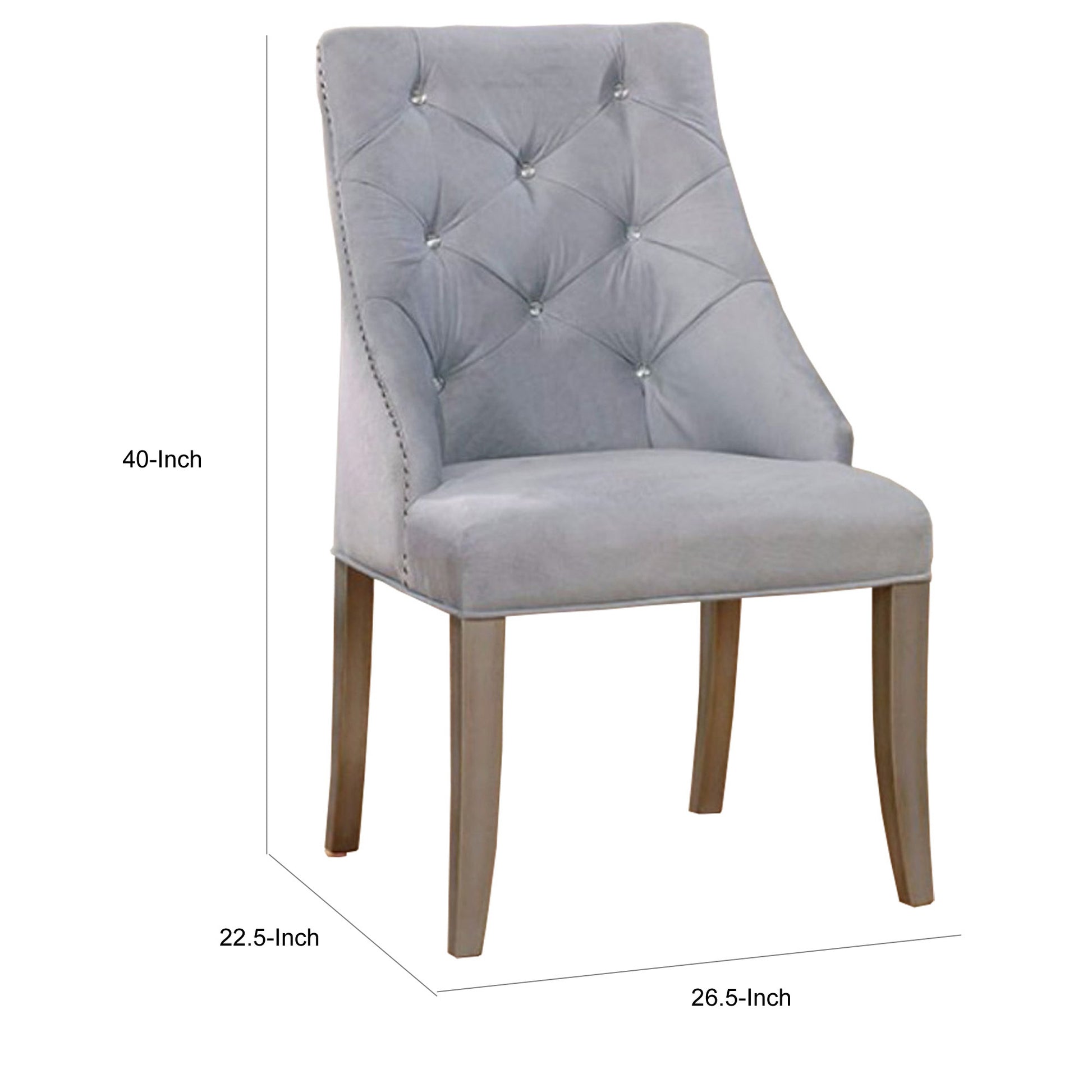 23 Inch Flannelette Dining Side Chair, Button