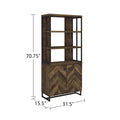 2 Door Bookcase in Rustic Oak Herringbone and