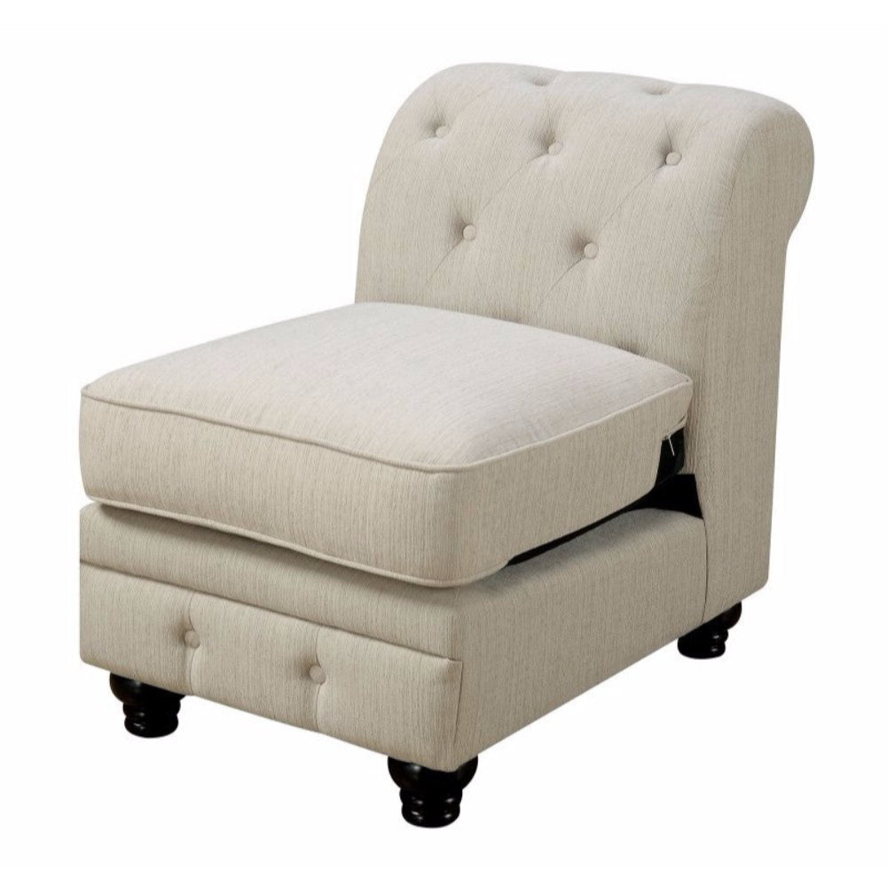 20 Inch Armless Sofa Chair, Linen Like Fabric,