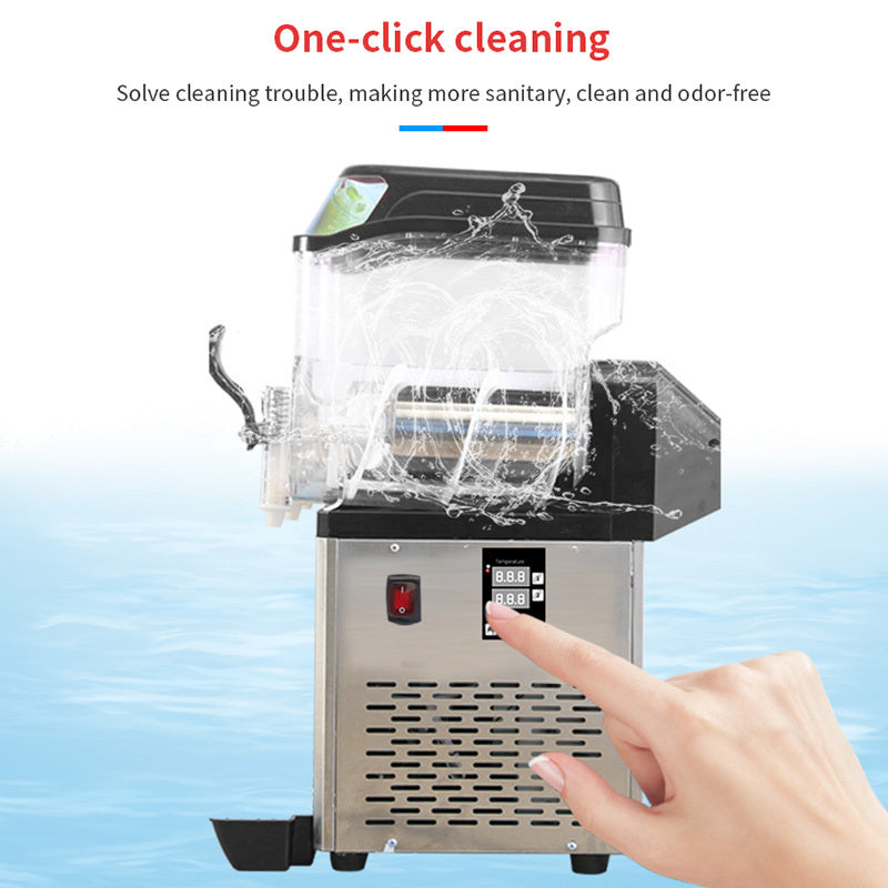 110V Commercial Slushy Machine 30L Double Tank 950W silver-iron+plastic