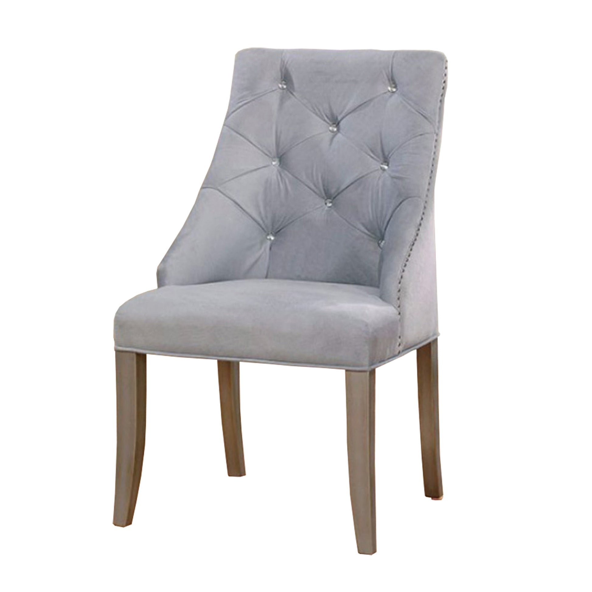 23 Inch Flannelette Dining Side Chair, Button