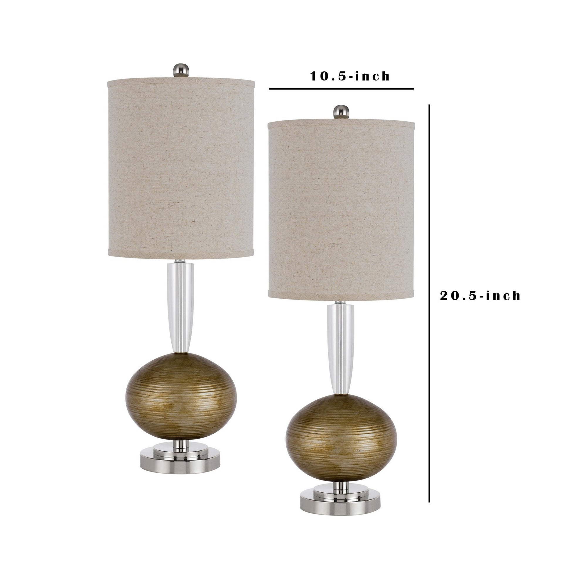 Table Lamp with Resin Ball Accent, Set of 2,