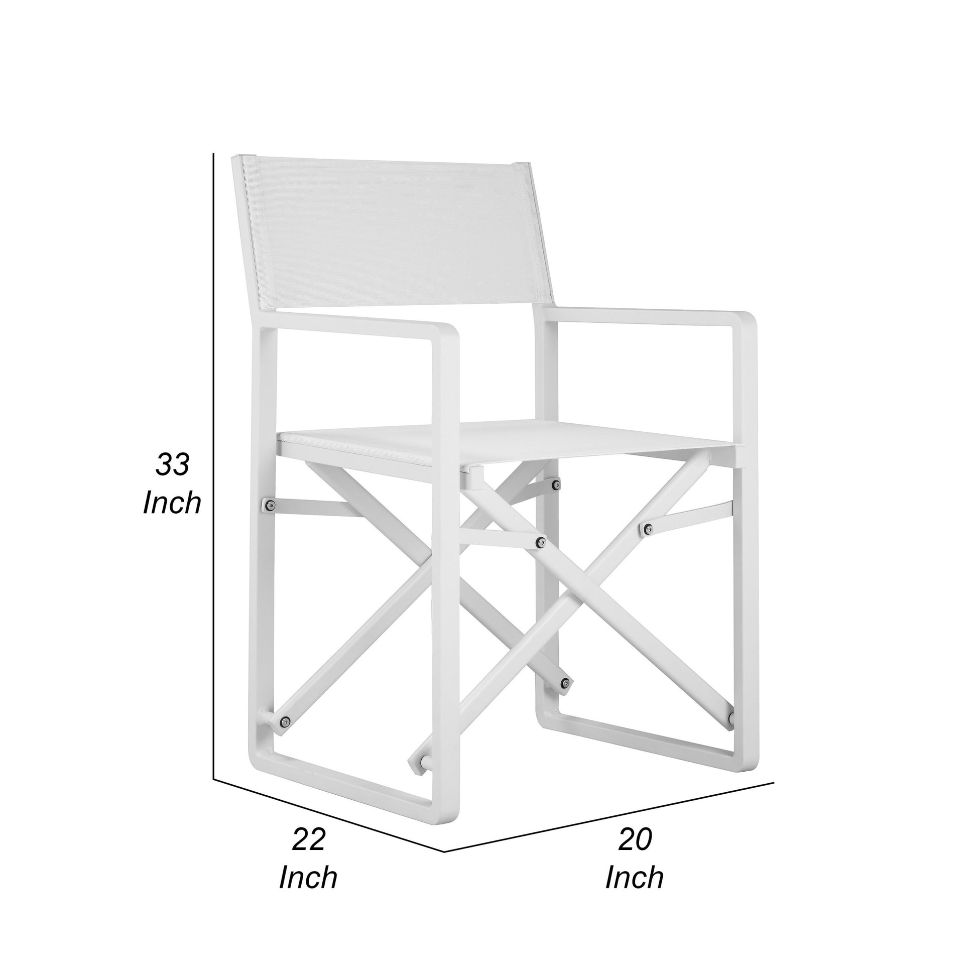 Keli 20 Inch Outdoor Armchair, Crisp White Finish