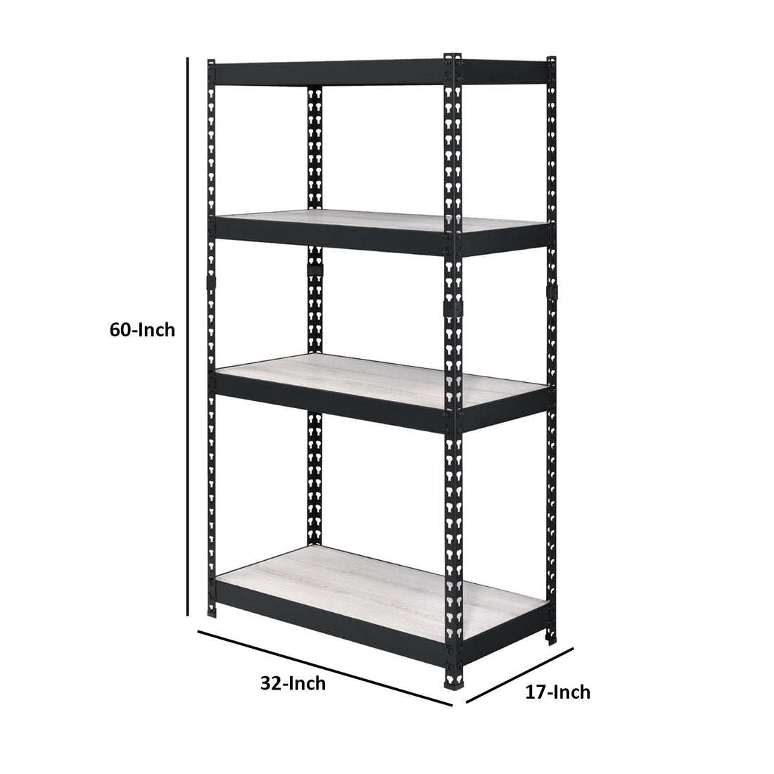 4 Tier Bookshelf with Mdf Adjustable Shelves,