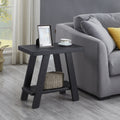 Athens Contemporary Wood Shelf Side Table in Black black-mdf