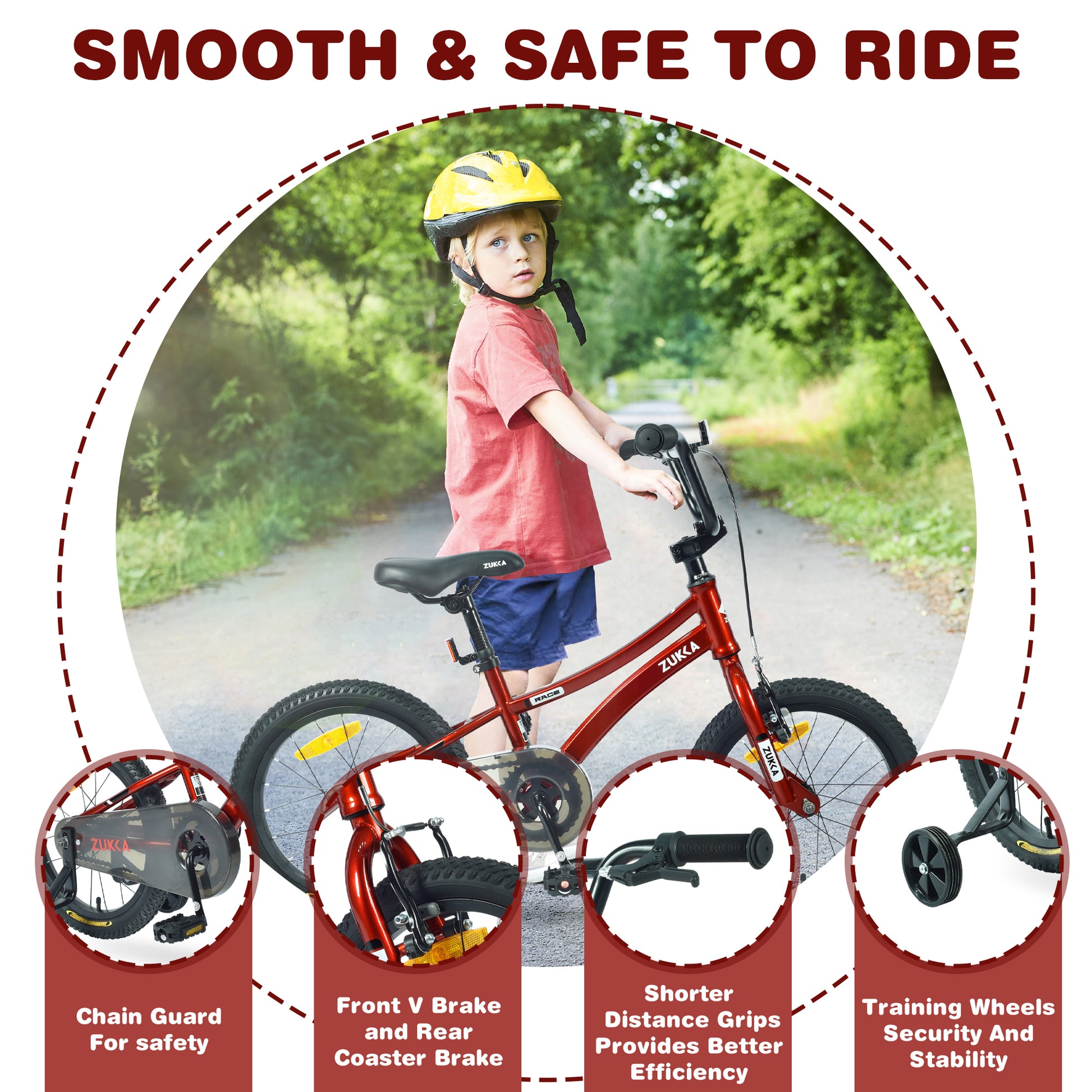 Kids Bike,16 Inch Kids' Bicycle with Training cycling-red-garden & outdoor-steel