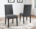 Biony Fabric Dining Chairs with Nailhead Trim, Set of gray-polyester