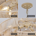 Bohemian style Woven Pendant Light 19.7 Inch Rattan wood-farmhouse-iron