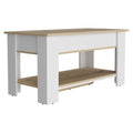 Saturn Storage Table, Four Legs, Lower Shelf, Light multicolor-particle board-particle board