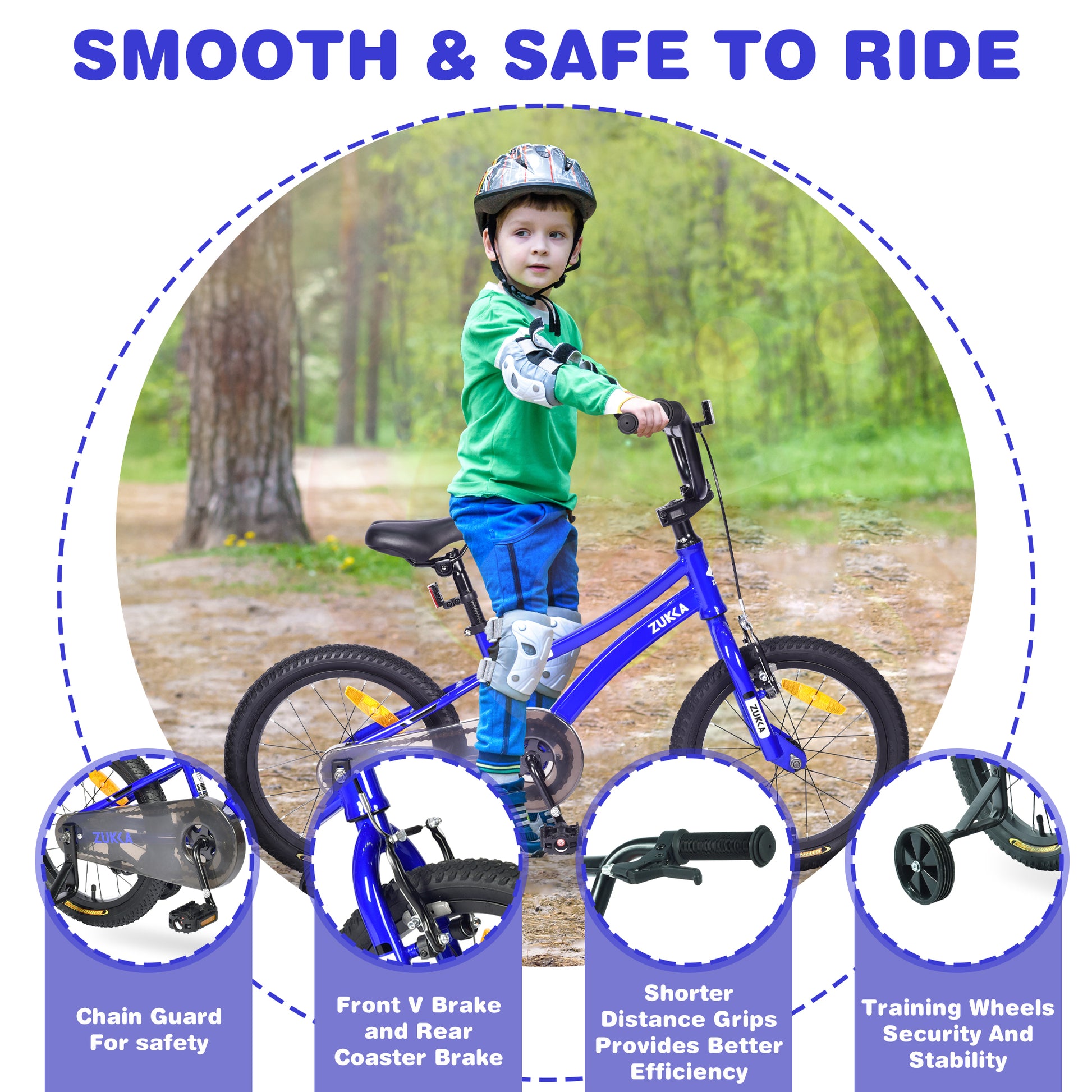 Kids Bike,16 Inch Kids' Bicycle with Training cycling-blue-garden & outdoor-steel