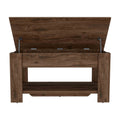 Saturn Storage Table, Four Legs, Lower Shelf, Dark brown-particle board-particle board