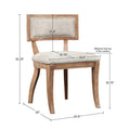 Dining Chair Set of 2 beige+light natural-polyester