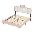 Full size Velvet Princess Bed With bow knot pink-velvet