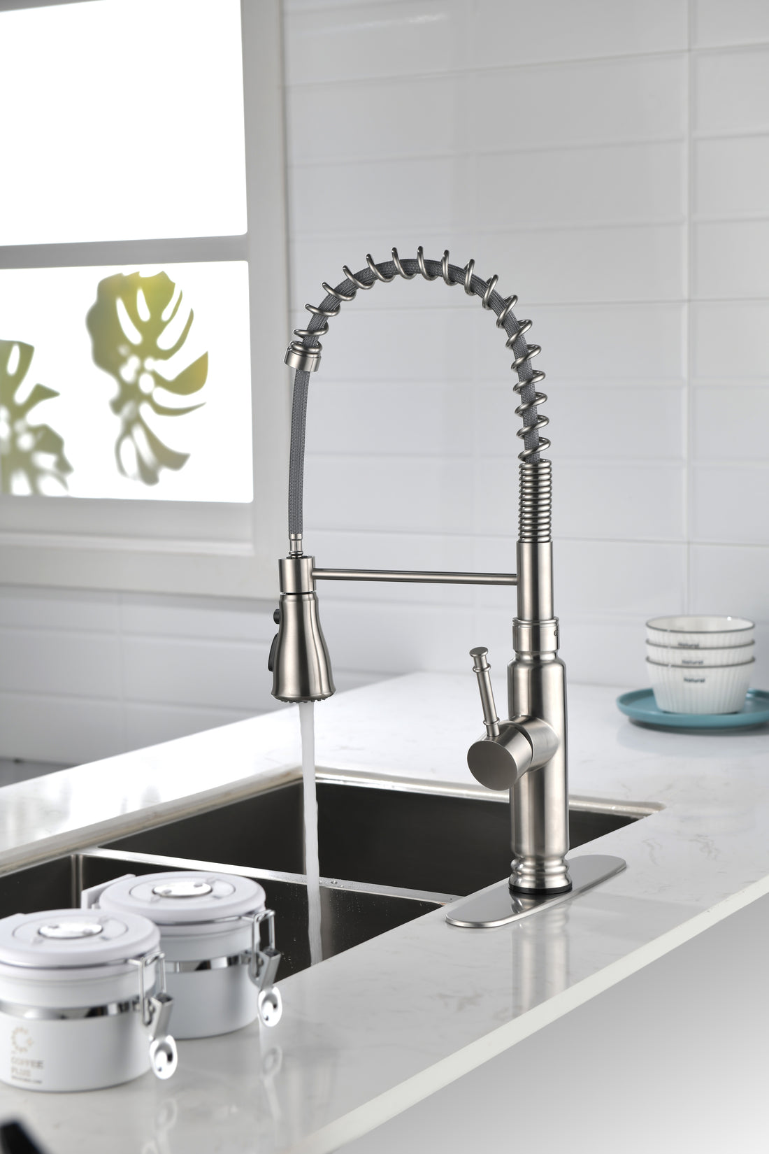 Touch Kitchen Faucet with Pull Down Sprayer brushed nickel-stainless steel