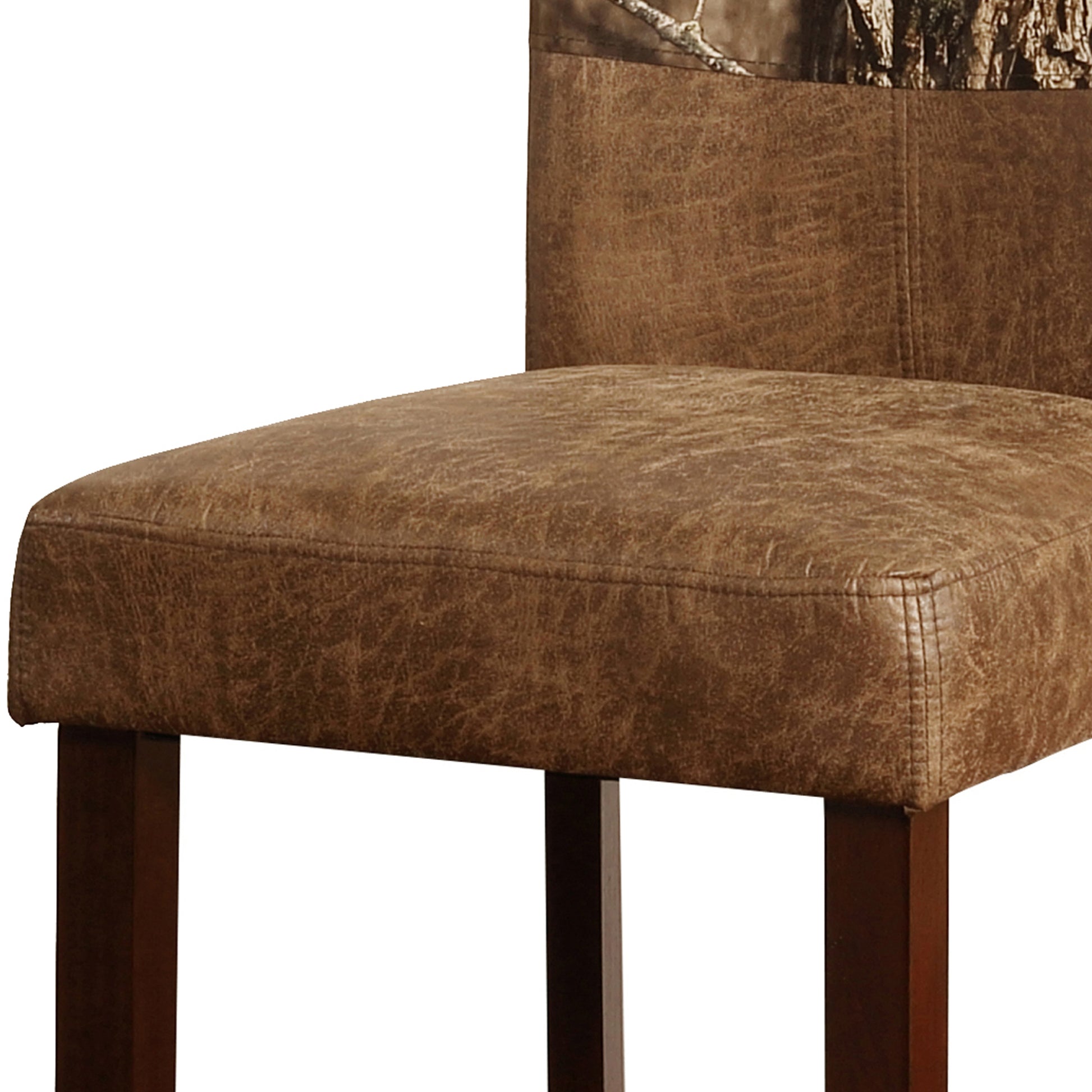 Dual Tone Fabric Upholstered Wooden Bar Stool,