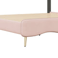 Full size Velvet Princess Bed With bow knot pink-velvet