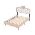 Twin size Velvet Princess Bed With Bow Knot pink-velvet