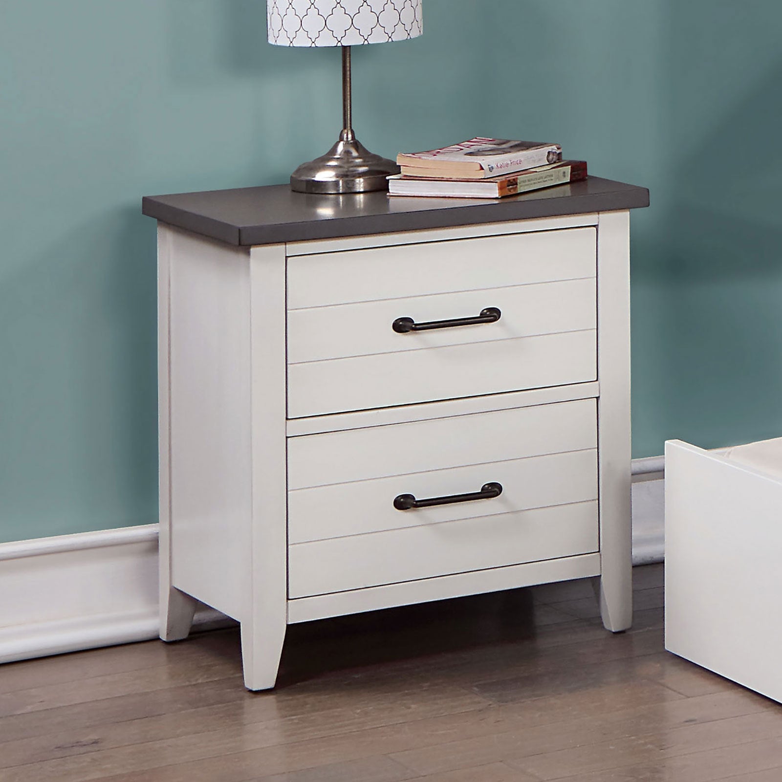 White Color Nightstand Bedroom 1pc Nightstand