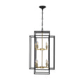 8 Lights Lantern Tiered Pendant Light Fixtures gold-farmhouse-iron