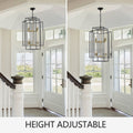 8 Lights Lantern Tiered Pendant Light Fixtures gold-farmhouse-iron