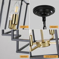 8 Lights Lantern Tiered Pendant Light Fixtures gold-farmhouse-iron