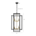 8 Lights Lantern Tiered Pendant Light Fixtures gold-farmhouse-iron