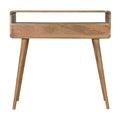 Curved Oak Ish Console Table - Oak Solid Wood