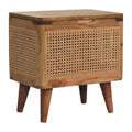 Larissa Lid Up Storage Stool - Oak Wood Rattan