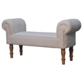 White Boucle Bedroom Bench - Cream Foam Wood