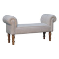 White Boucle Bedroom Bench - Cream Foam Wood