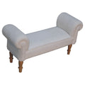 White Boucle Bedroom Bench - Cream Foam Wood