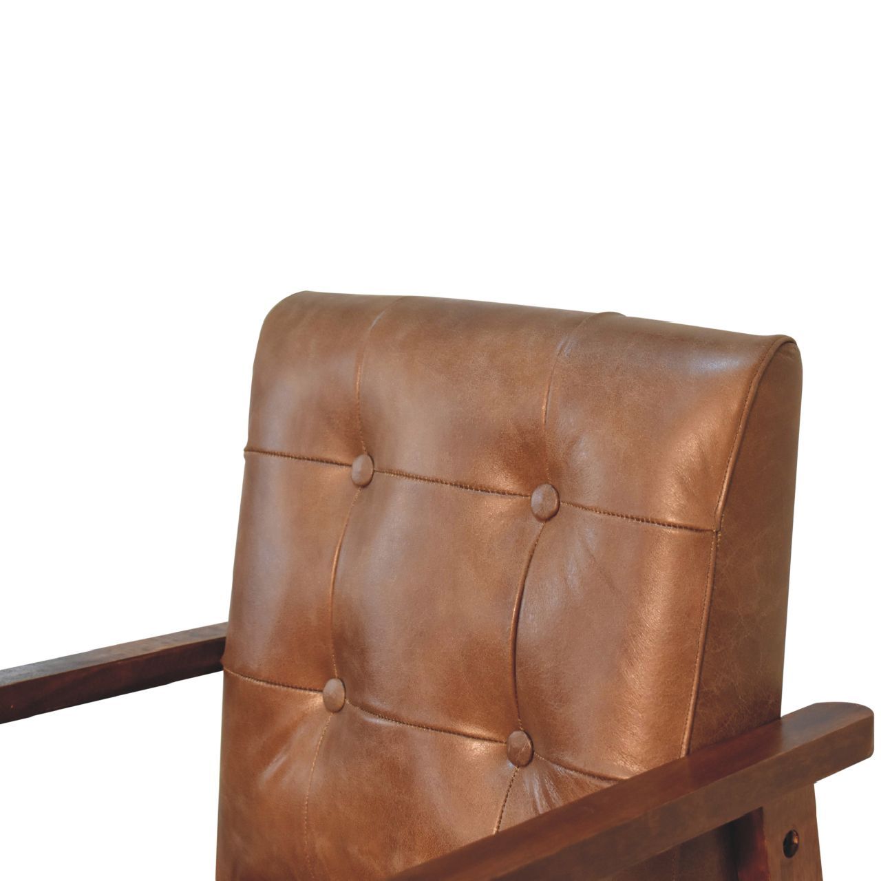 Brown Buffalo Leather Chair - Chestnut Leather