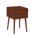 Wood Nightstand With 2 Drawers,Side Table Bedroom