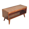 Chestnut Bench With Brown Leather Seatpad -