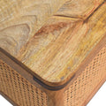 Larissa Lid Up Storage Stool - Oak Wood Rattan