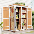 Outdoor 5.5ft Hx4.1ft L Wood Storage Shed natural-water resistant frame-garden &