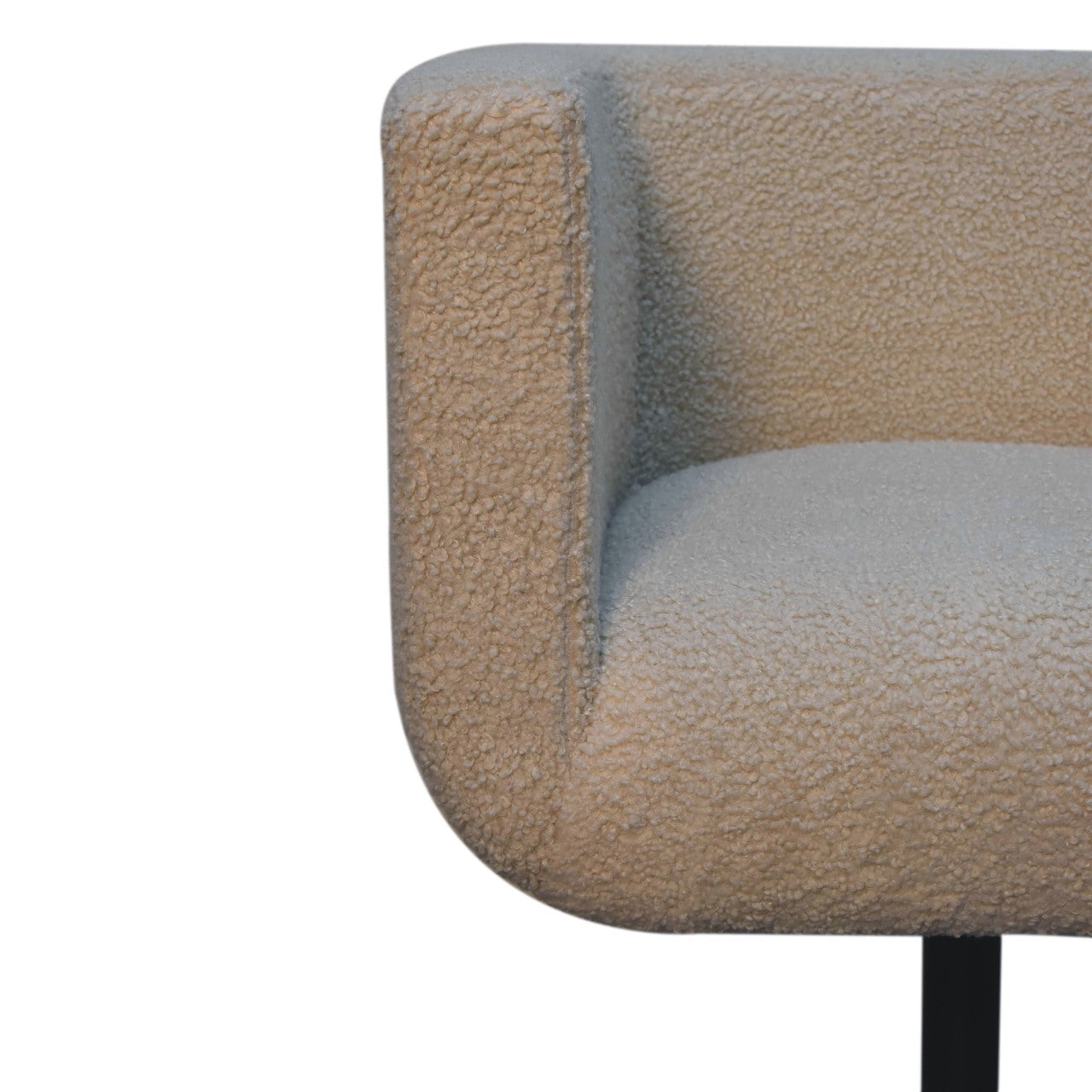 Cream Boucle Swivel Chair - Cream Foam Wood