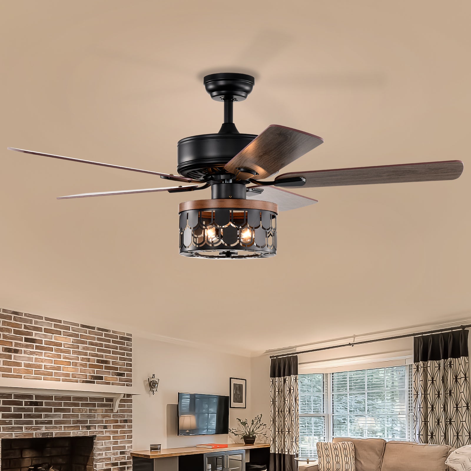 52'' Plywood blades ceiling fan with remote