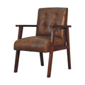 Brown Buffalo Leather Chair - Chestnut Leather