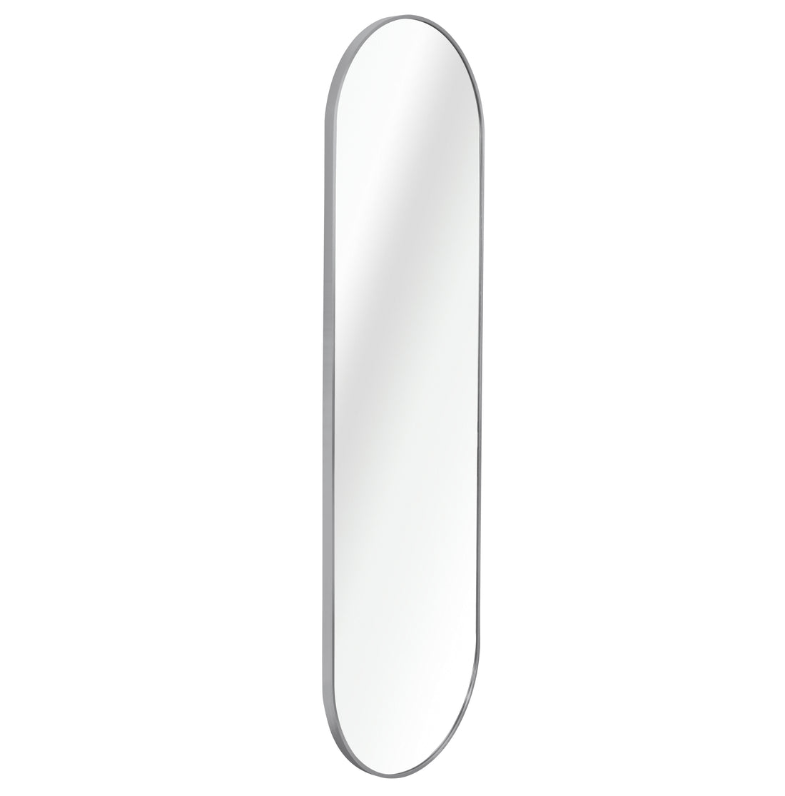 Silver 63 X 20In Pill Shaped Full Lenghth Mirror