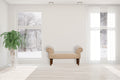 Boucle Cream Bench - Cream Foam Wood Fabric