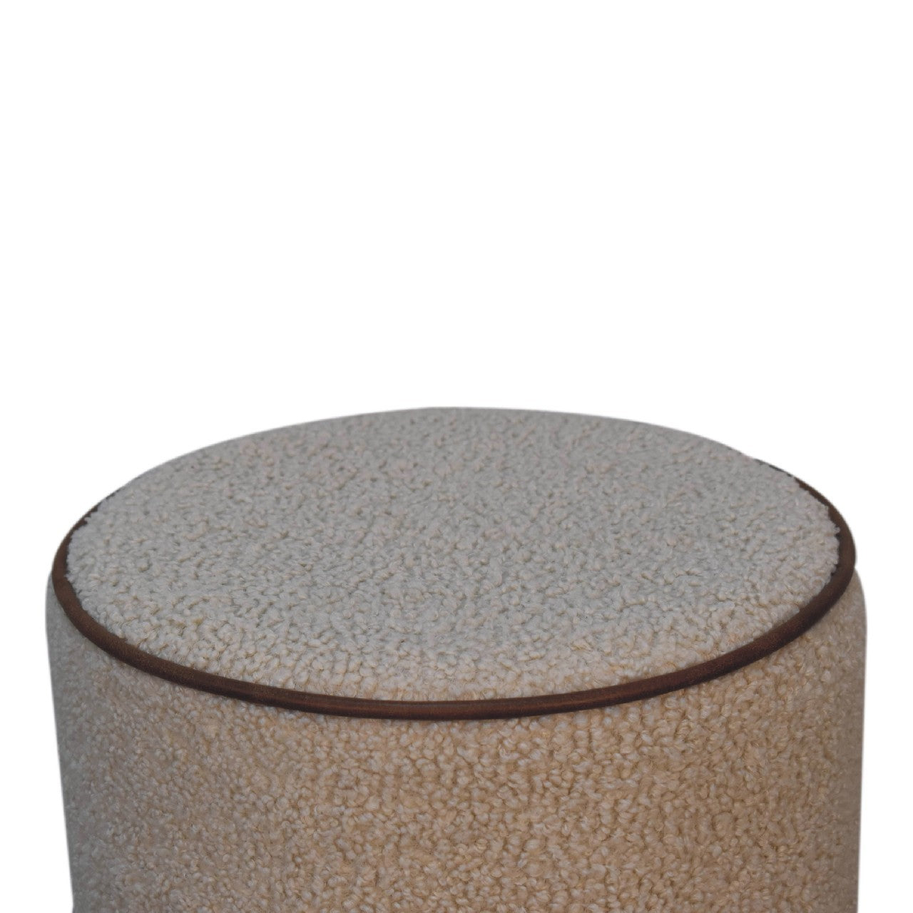 Serenity Round Footstool - Cream Foam Wood Fabric