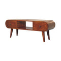 Chestnut Circular Tv Unit - Chestnut Solid Wood