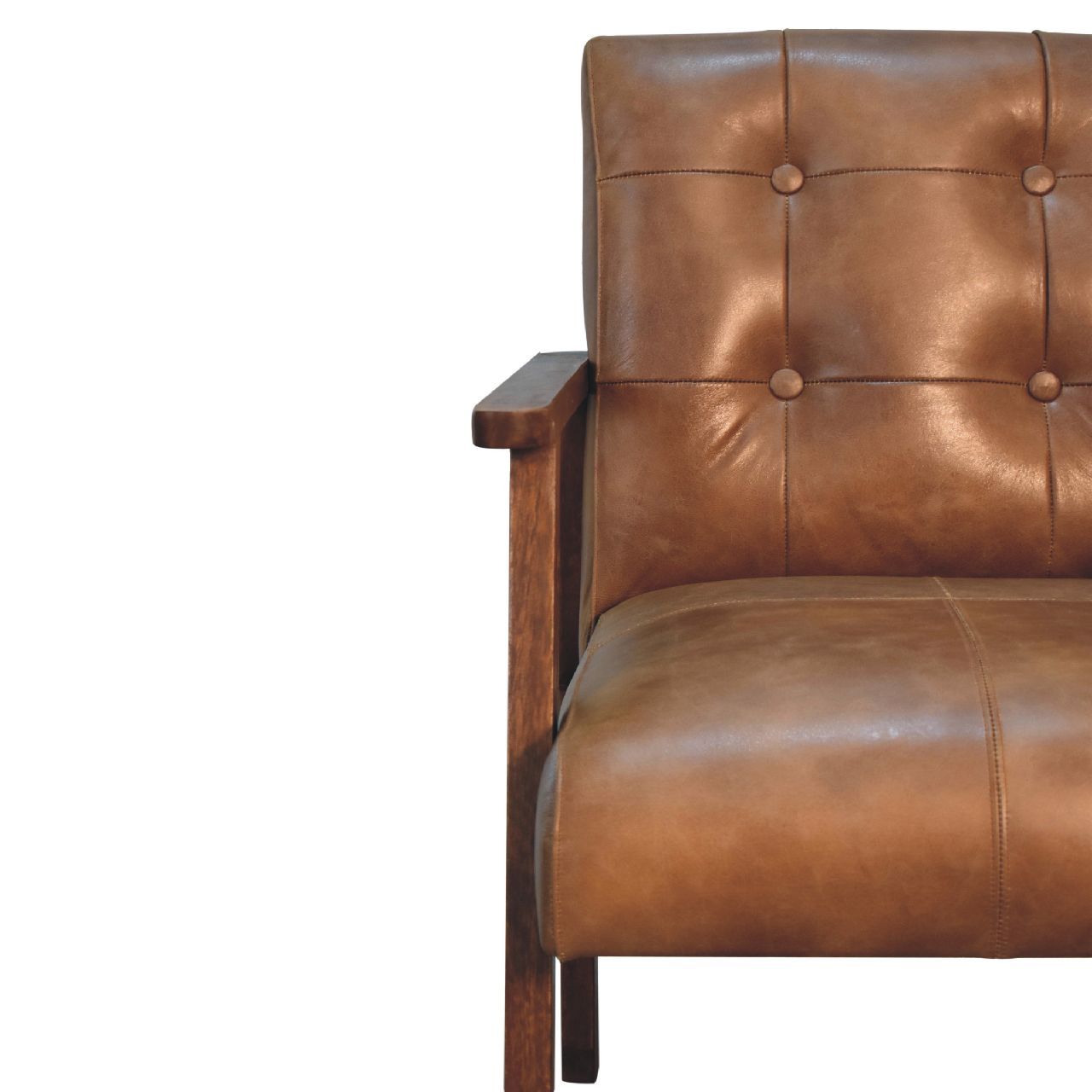 Brown Buffalo Leather Chair - Chestnut Leather