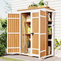 Outdoor 5.5ft Hx4.1ft L Wood Storage Shed natural-water resistant frame-garden &