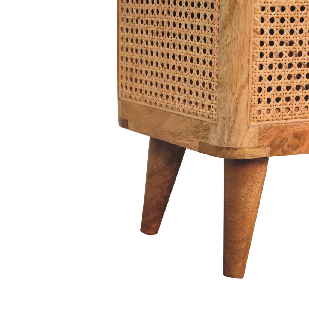 Larissa Lid Up Storage Stool - Oak Wood Rattan