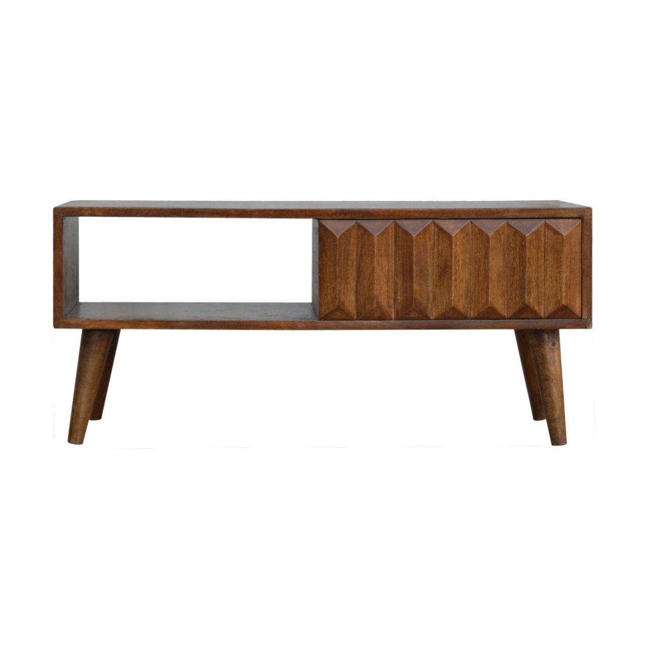 Chestnut Prism Sliding Media Unit - Chestnut