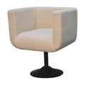 Cream Boucle Swivel Chair - Cream Foam Wood