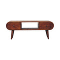 Chestnut Circular Tv Unit - Chestnut Solid Wood